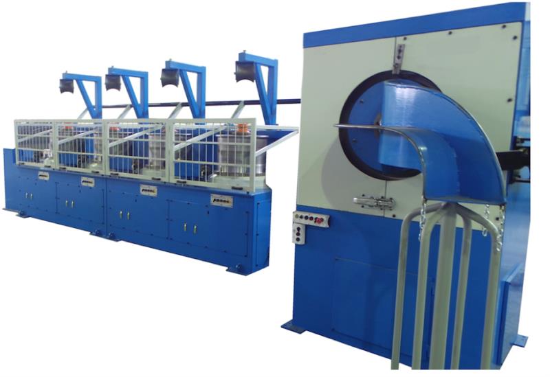 S600-4 WIRE DRAWING MACHINE WITH UPPER TRANSMISSION + COILER (INPUT 6.00mm OUTPUT 3.40 mm)