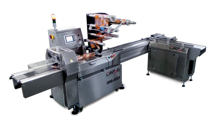 ORS  2003 MACHINE D’EMBALLAGE CHROME AVEC  DOUBLE BANDE ALIMENTATION LATERALE COMMANDE D MOUVEMENT