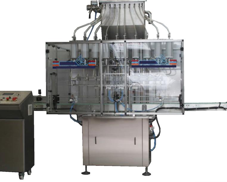 ODM-VW-8 (PVC) AUTOMATIC LINEAR TYPE WITH SPECIAL PVC CONSTRUCTION FREE FLOW 8 NOZZLES FILLING MACHINE