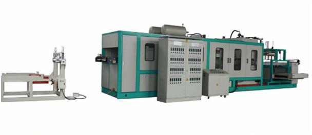 ZM-HLS-JPS-70/90 PS FOAM SHEET EXTRUSION MACHINE + ZM-THRH 1100/1300 AUTO PS FORMING AND + ZM-THRP PUNCHING MACHINE IN-LINE