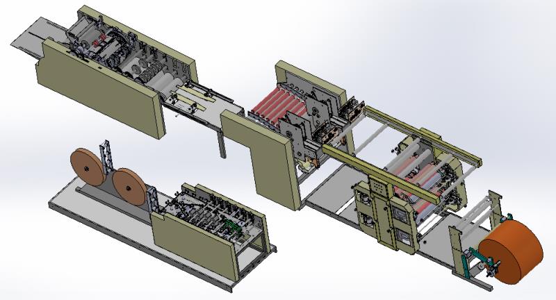 G-240-450 MACHINE DE FABRICATION DES SACS EN PAPIER AVEC FOND CARRE AVEC POIGNEE (ALIMENTÉE PAR ROULEAUX)