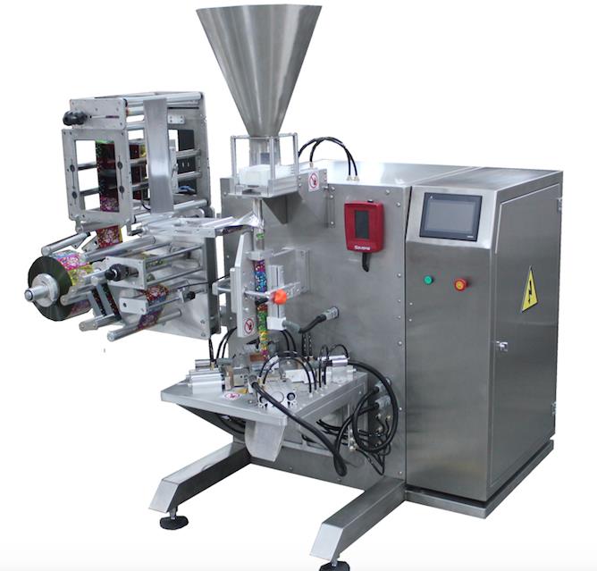 MKYD-1000 MACHINE ENSACHEUSE VERTICAL AUTOMATIQUE + SYSTEM DOSAGE A VOLUMETRIQUE (FOND PAQUET TRIANGULAIRE)