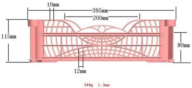 PE-340 GR PLASTİK KASA KALIBI 395 X 300 X 115 MM