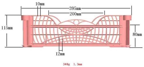 PE-340 GR PLASTİK KASA KALIBI 395 X 300 X 115 MM