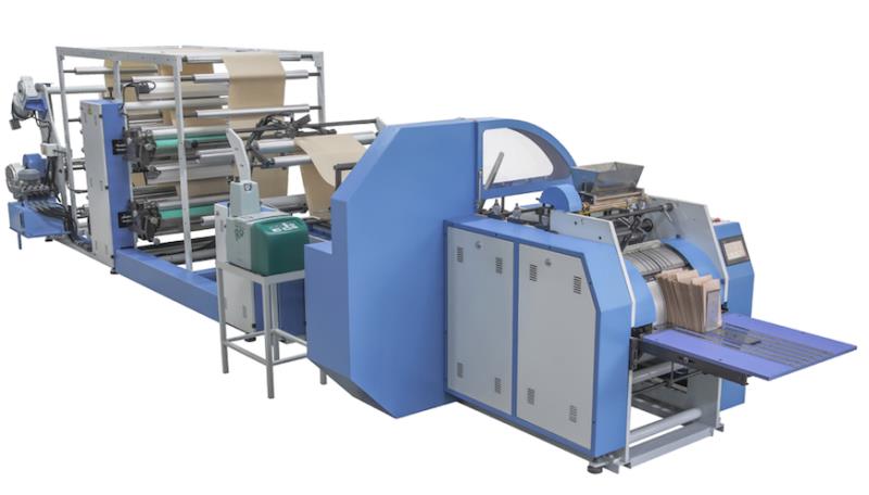 SM002 AUTOMATIC PAPER FOOD BAG MACHINE WITH 3 COLOURS FLEXO PRINTING 